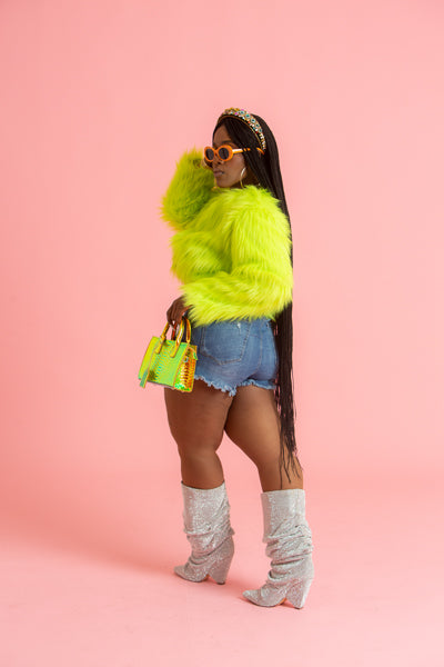 Lime Green Fur Coat
