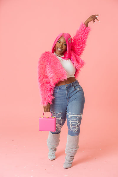 Hot Pink Fur Coat